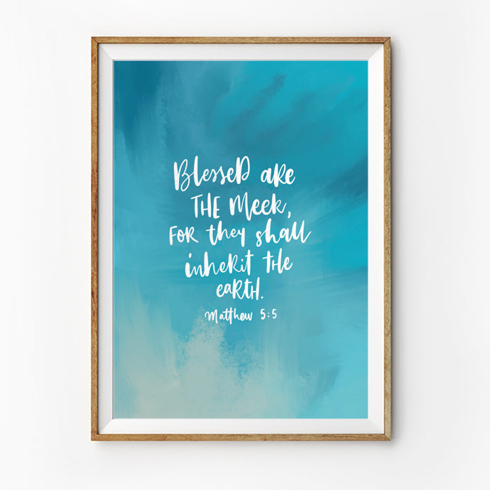 Blessed Are The Meek {Poster} - Posters by Lettering Hope, The Commandment Co , Singapore Christian gifts shop