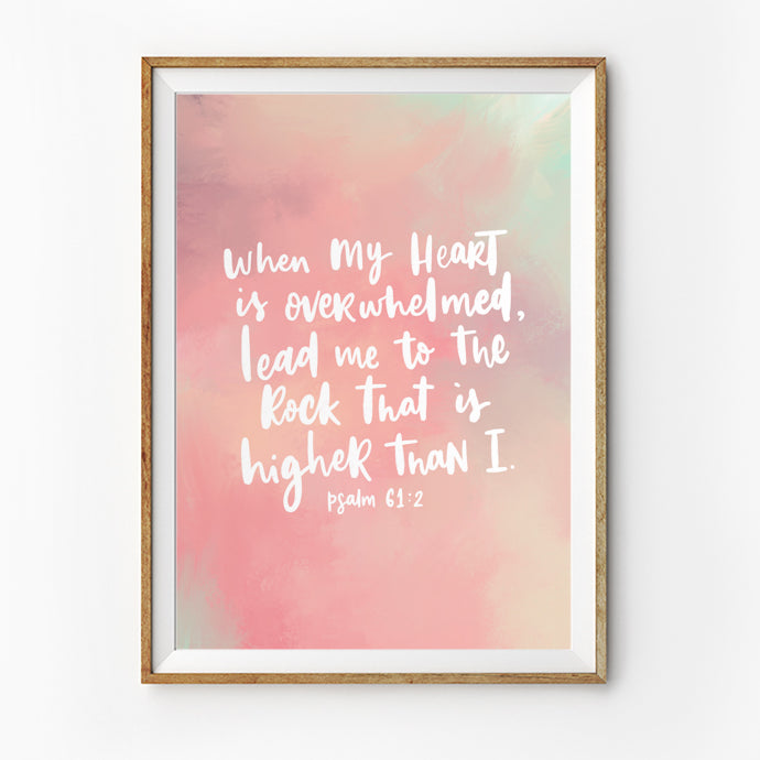 Lead Me To The Rock {Poster} - Posters by Lettering Hope, The Commandment Co , Singapore Christian gifts shop