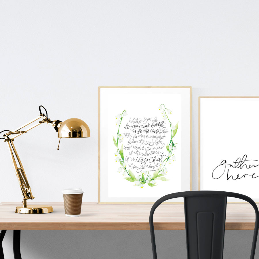 Do Your Work Heartily As For The Lord {Poster} - Posters by Salt Stains Shop, The Commandment Co , Singapore Christian gifts shop