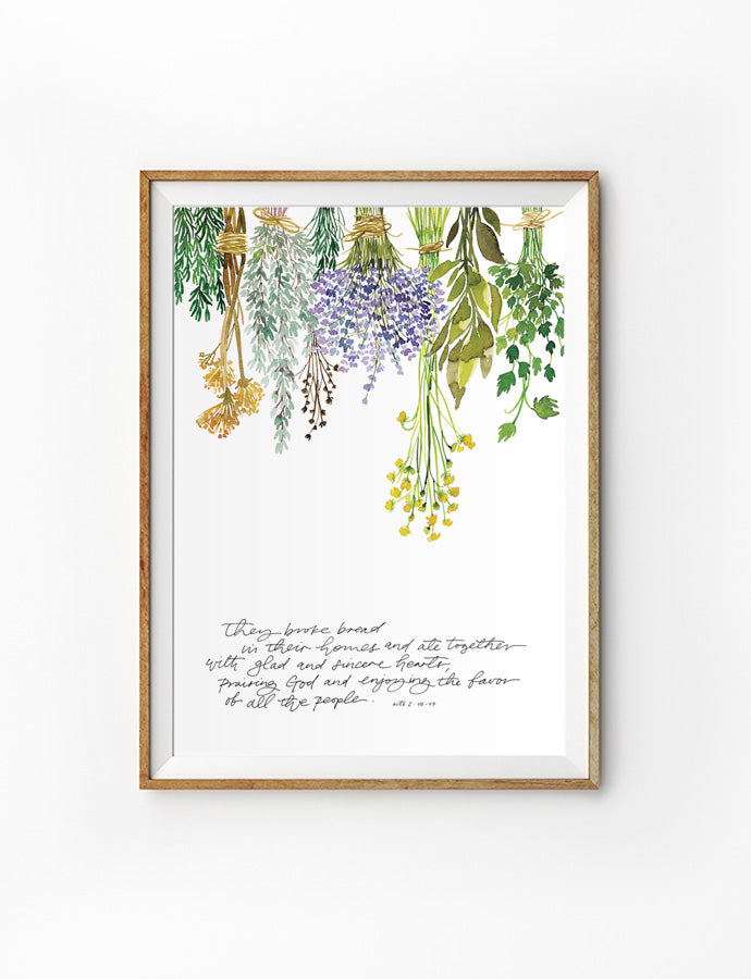 With Glad And Sincere Hearts {Poster} - Posters by Salt Stains Shop, The Commandment Co , Singapore Christian gifts shop