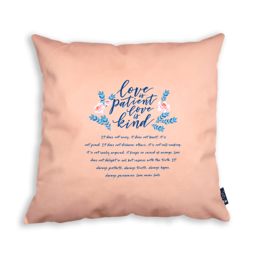 Love Is Patient Love Is Kind {Cushion Cover} - Cushion Covers by The Commandment Co, The Commandment Co , Singapore Christian gifts shop