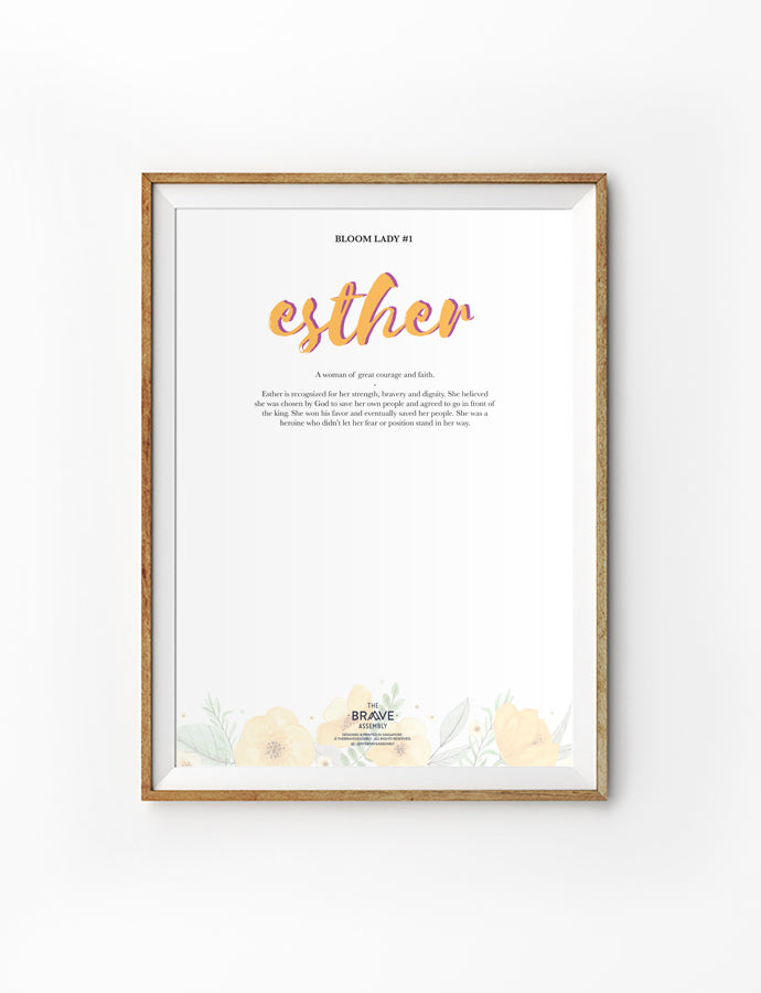 Bloom Lady #1 Esther {Poster} - Posters by The Brave Assembly, The Commandment Co , Singapore Christian gifts shop