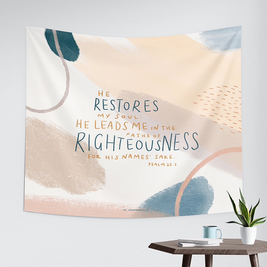He Restores My Soul {Wall Tapestry} - Wall Tapestry by The Commandment Co, The Commandment Co , Singapore Christian gifts shop