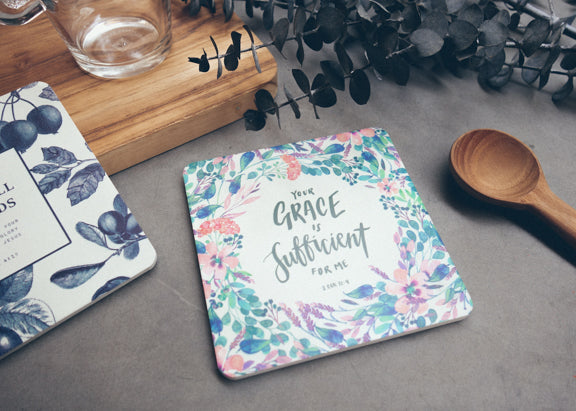 Your Grace Is Sufficient For Me Christian wooden coaster