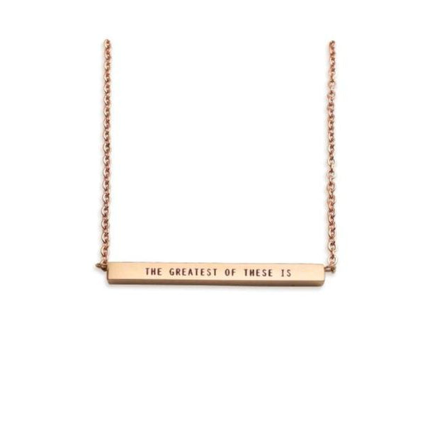 The Greatest of These is Love {Bar Pendant Necklace} - Necklace {by J&Co Foundry} by J&Co Foundry, The Commandment Co , Singapore Christian gifts shop