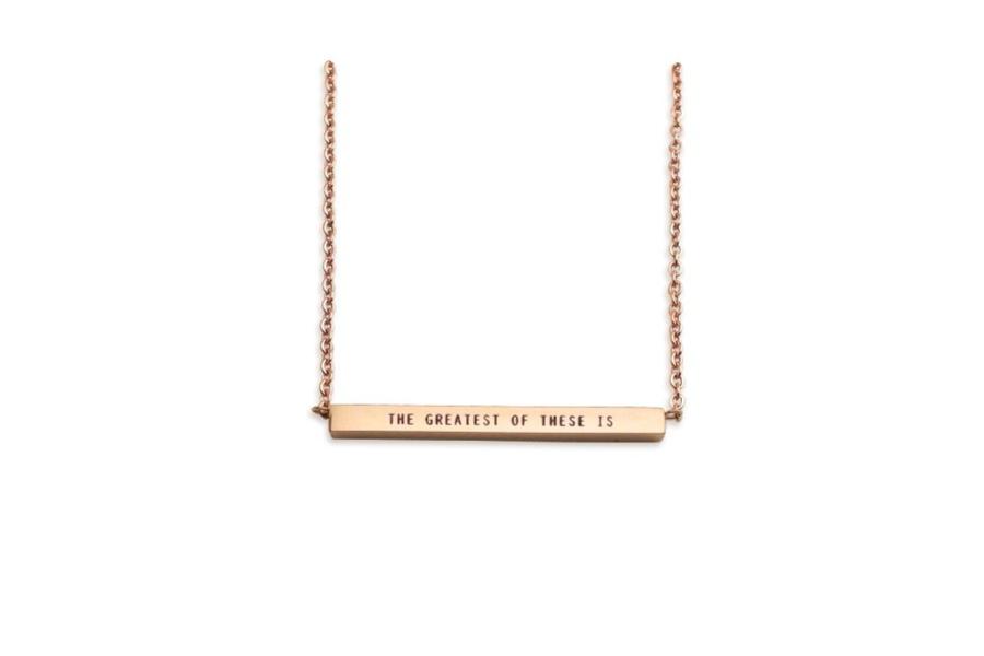 The Greatest of These is Love {Bar Pendant Necklace} - Necklace {by J&Co Foundry} by J&Co Foundry, The Commandment Co , Singapore Christian gifts shop