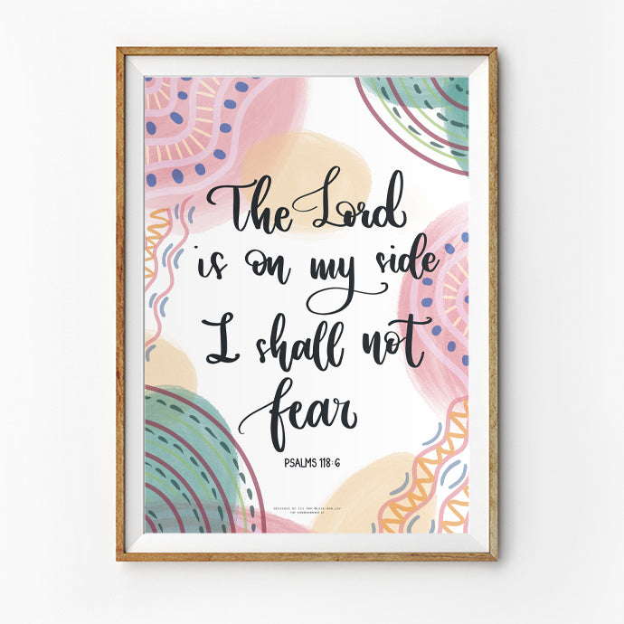 creative and beautiful christian bible verse psalms 118:6 wall art poster design