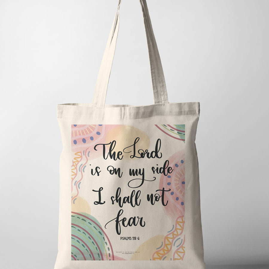 The Lord Is On My Side {Tote Bag} - tote bag by Love Ann Joy, The Commandment Co , Singapore Christian gifts shop
