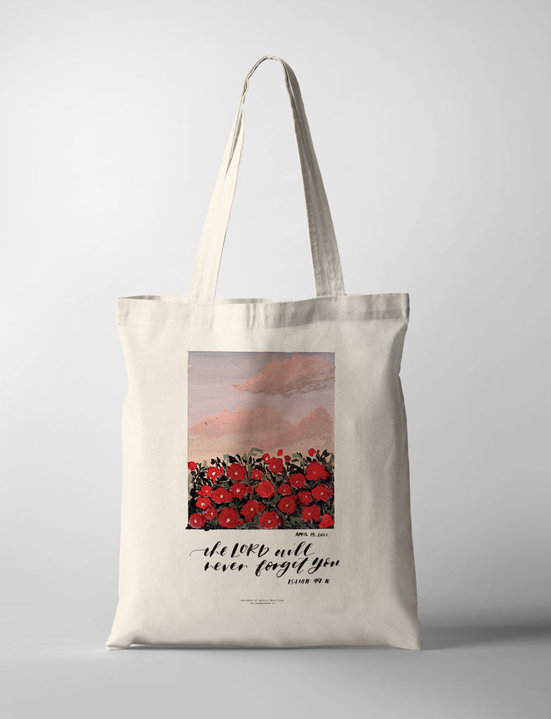 The LORD Will Never Forget You {Tote Bag} - tote bag by QLetters, The Commandment Co , Singapore Christian gifts shop