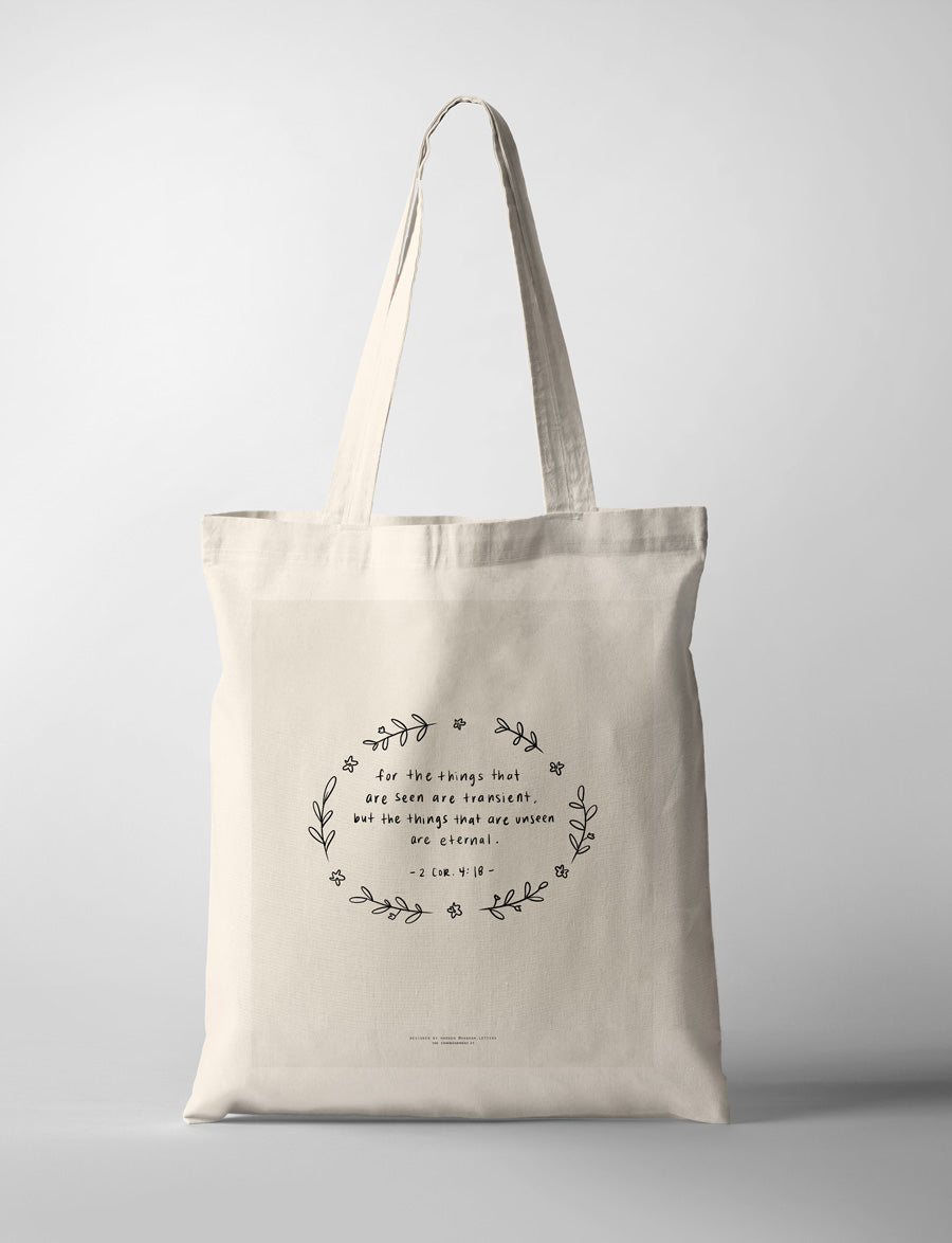 simple vector design together with encouraging wordings printed on tote bag as fashion design
