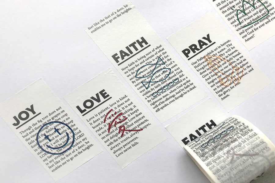 Amen Joy Faith Pray Love {Set of 2 Washi Tape} - Stickers by The Commandment Co, The Commandment Co