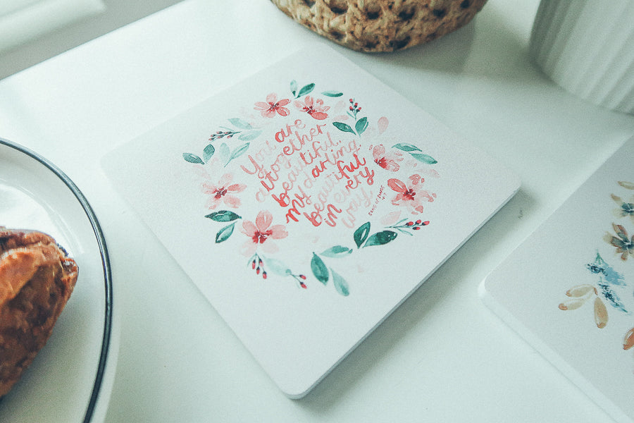 You Are Altogether Beautiful {Coaster} - coasters by Love That Letters, The Commandment Co , Singapore Christian gifts shop