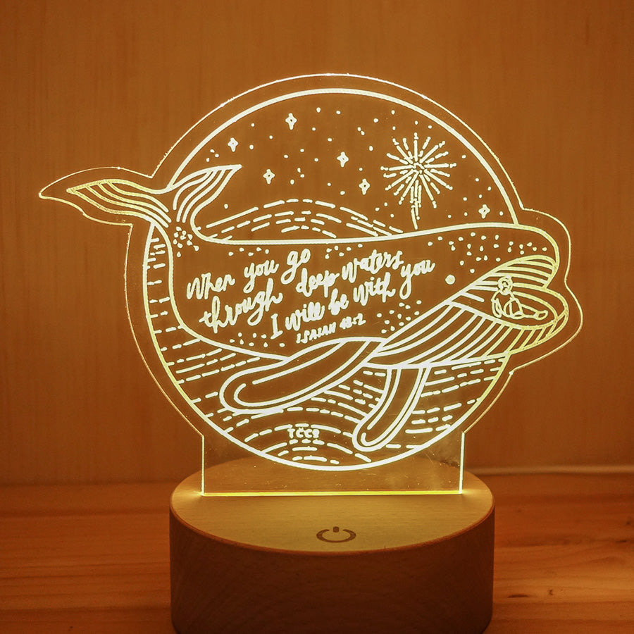 When You Go Through Deep Waters I Will Be With You {Night Light} - Night Light by The Commandment, The Commandment Co , Singapore Christian gifts shop