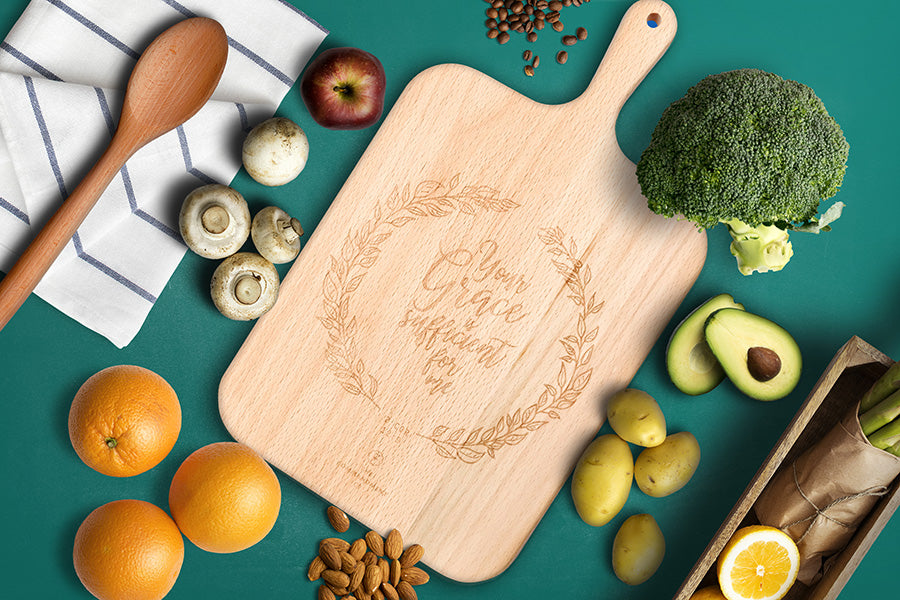 Your Grace Is Sufficient For Me {Wooden Cutting Board} - cutting board by The Commandment Co, The Commandment Co , Singapore Christian gifts shop