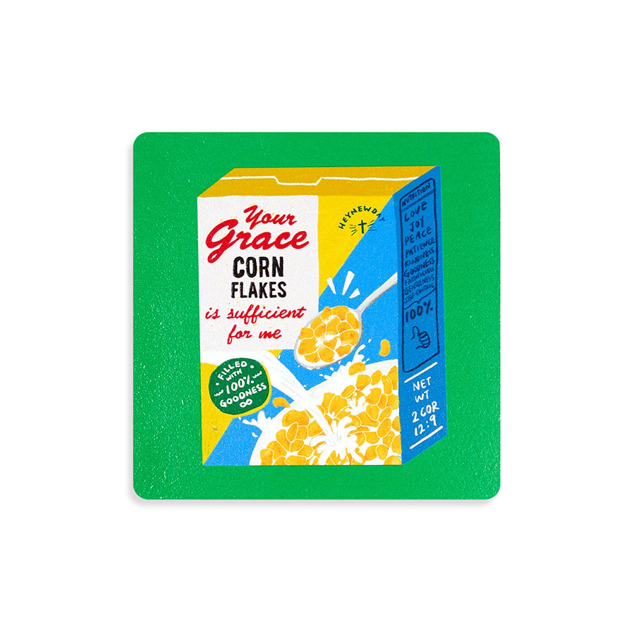 Grace Cereal wooden Christian coaster inspired by 2 Corinthians 12:9