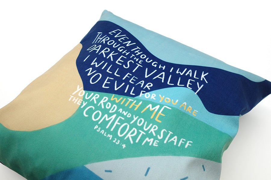 Even though I Walk Through The Darkest Valley {Cushion Cover} - Cushion Covers by The Commandment Co, The Commandment Co , Singapore Christian gifts shop