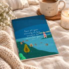 He Cares For You A6 Christian notebook inspired by 1 Peter 5:7 styled in a cosy devotional setting with warm natural light