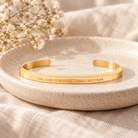 Gold The Lord Is With Me I Shall Not Fear Classic Verse Band displayed on a neutral ceramic tray