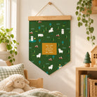 The Lord Is My Shepherd Psalm 23 Banner of Victory hanging in a bright cosy room with natural wood and greenery