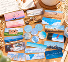 Individual Everyday Is Good With You Christian journaling stickers arranged on a sunlit wooden desk with an open journal.