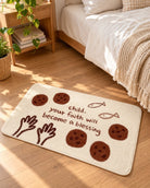 Child Your Faith Will Become a Blessing rug on the floor beside a bed in a warm bedroom