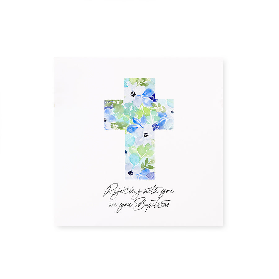 Rejoicing With You On Your Baptism (Blue) {Greeting Card}