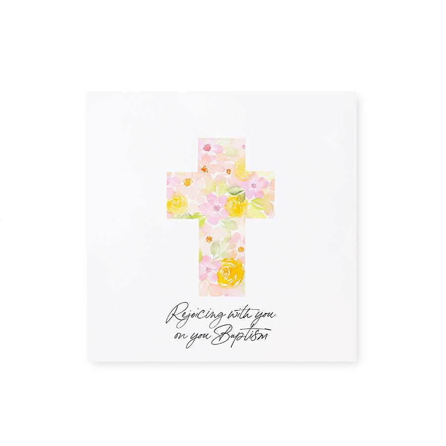 Rejoicing With You On Your Baptism (Pink) {Greeting Card}