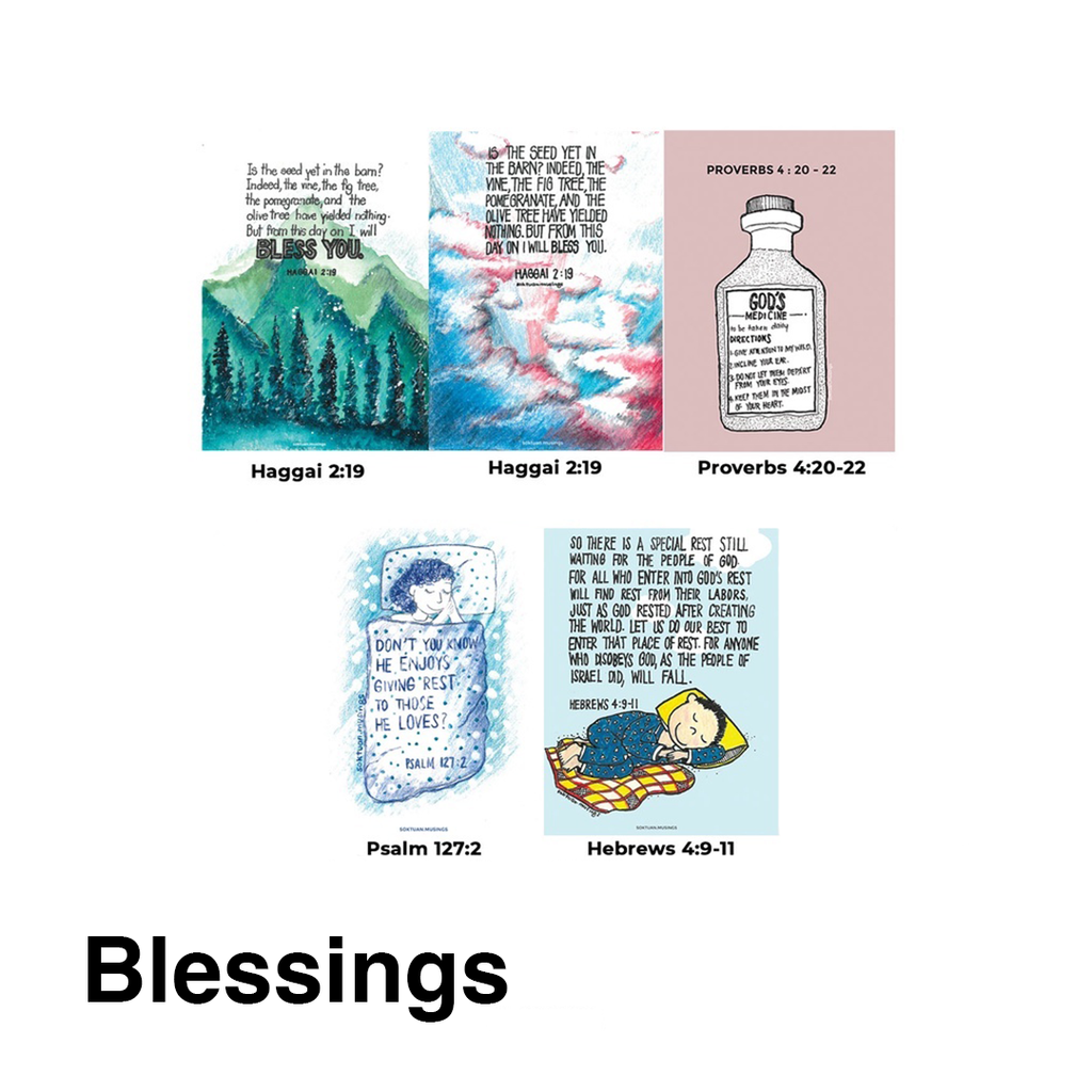 Inspirational Christian greeting card set which carry blessing message