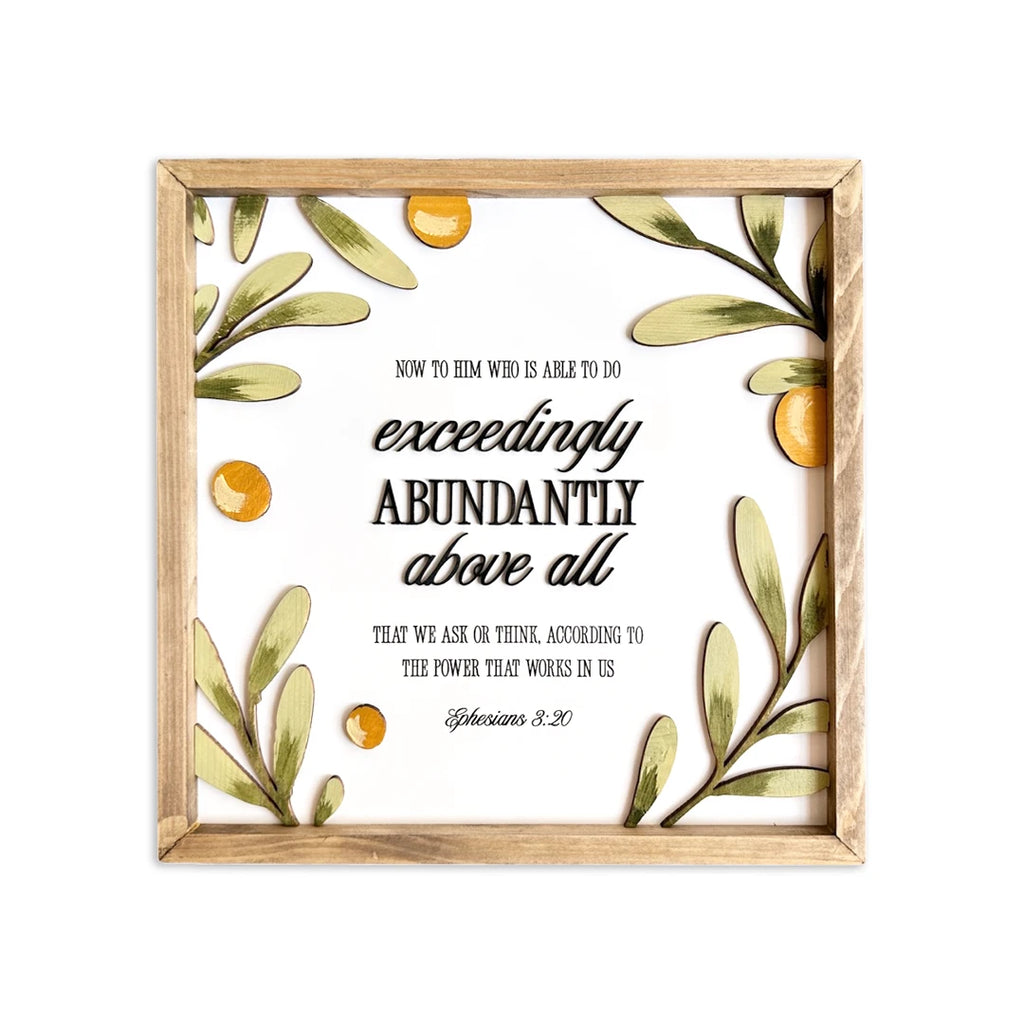 Exceedingly Abundantly Above All Wood Craft: Inspiring Christian decor, beautifully engraved for faith-filled homes.