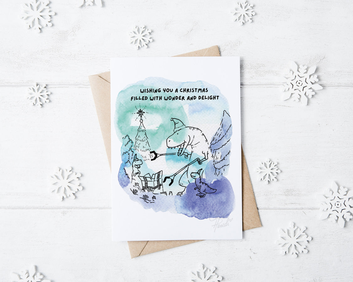 Dino Love Overflow: Share Christian blessings with this charming dinosaur greeting