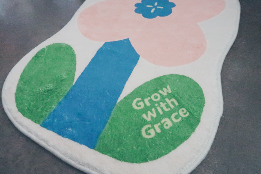 Hand-drawn style floral doormat for seasonal gift ideas