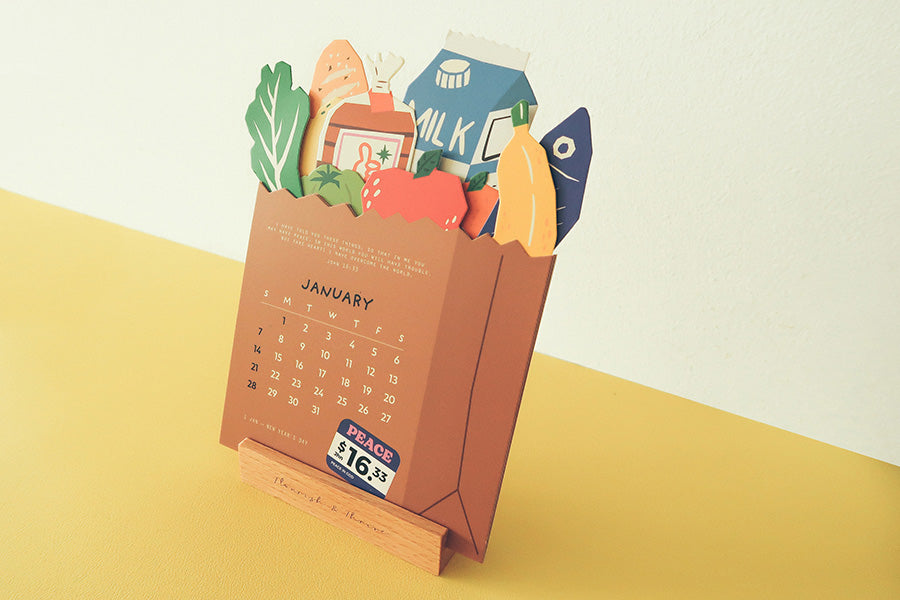 2024 Good Soil Good Harvest Grocery Bag Design Desk Calendar