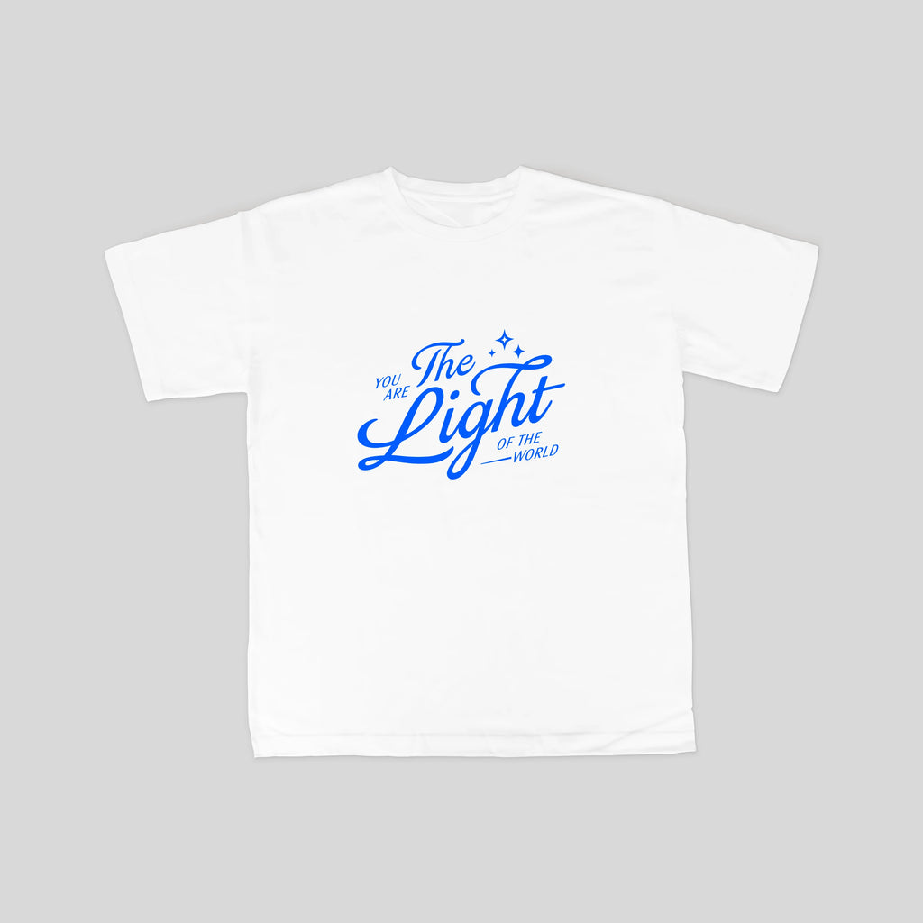 Christian 'Light of the World' Tee: Inspirational t-shirt featuring a powerful and uplifting faith message.