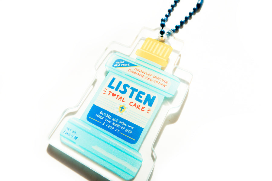 Listen Total Care Mouth Wash {Acrylic Keychain}
