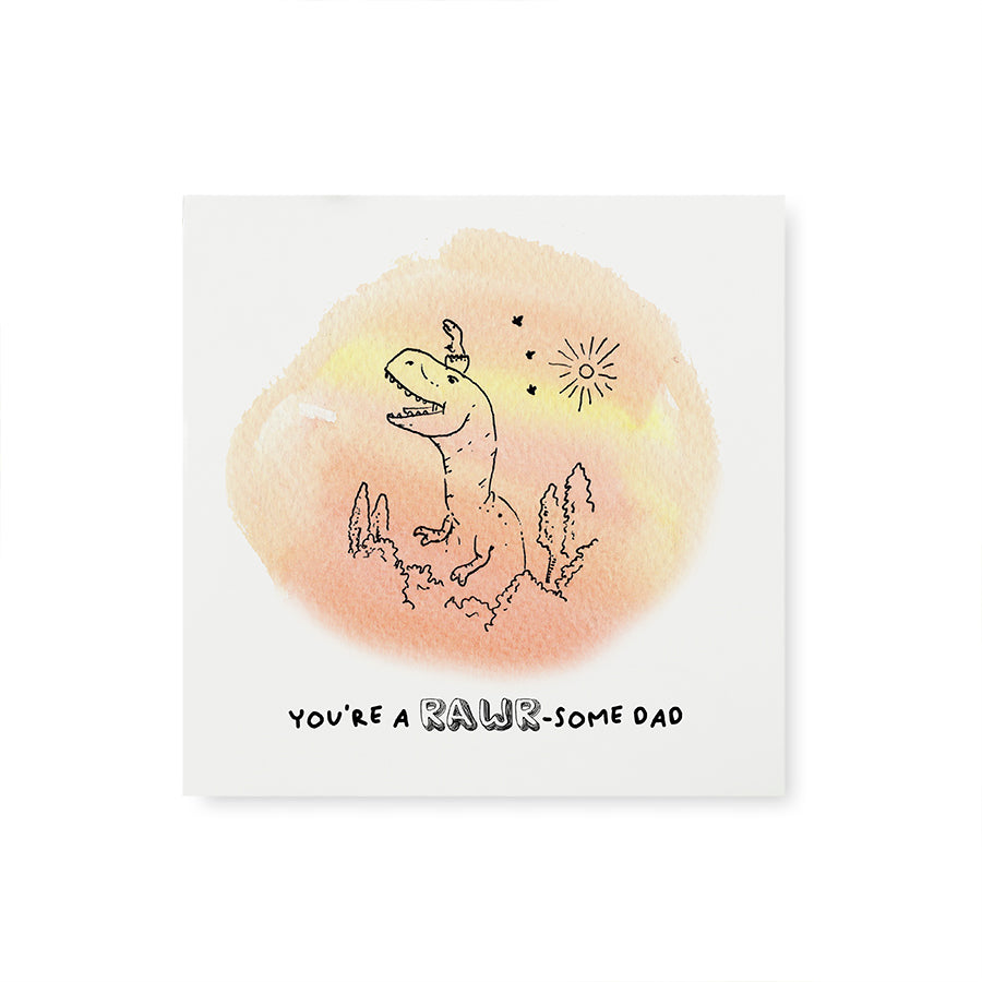 Rawr-some Dad | Daddy Carrying Baby {Greeting Card}