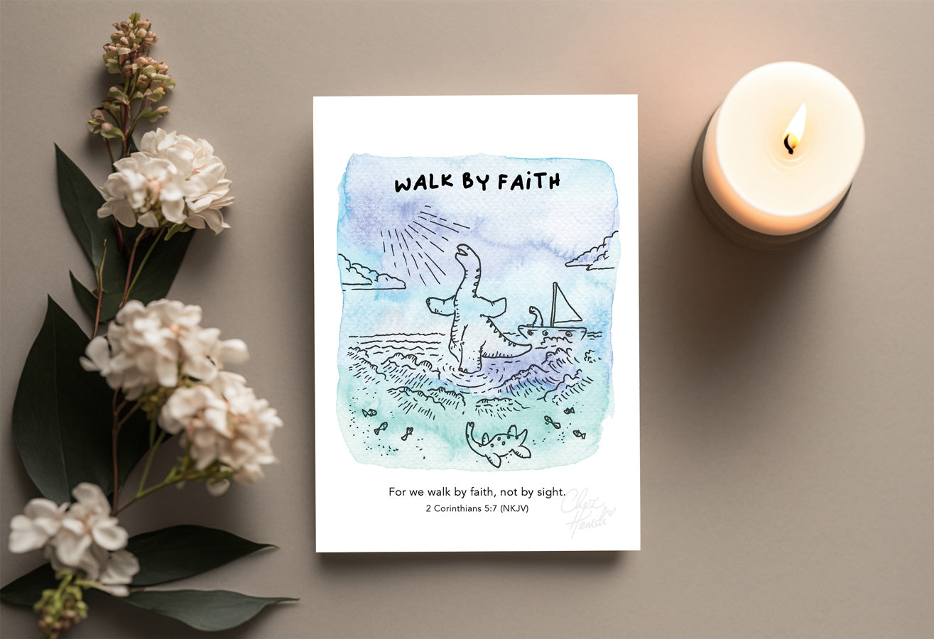 Dino Faithful Journey: Cute and Christian, perfect for heartfelt blessings.