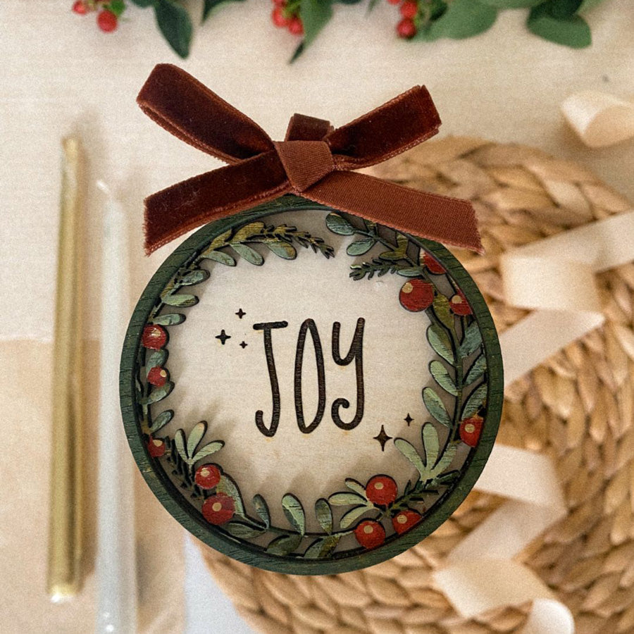 Bauble Set of Three - Hope, Joy, Peace {Wood Craft}