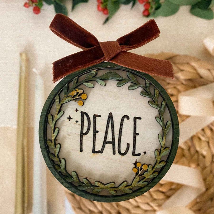 Bauble Set of Three - Hope, Joy, Peace {Wood Craft}