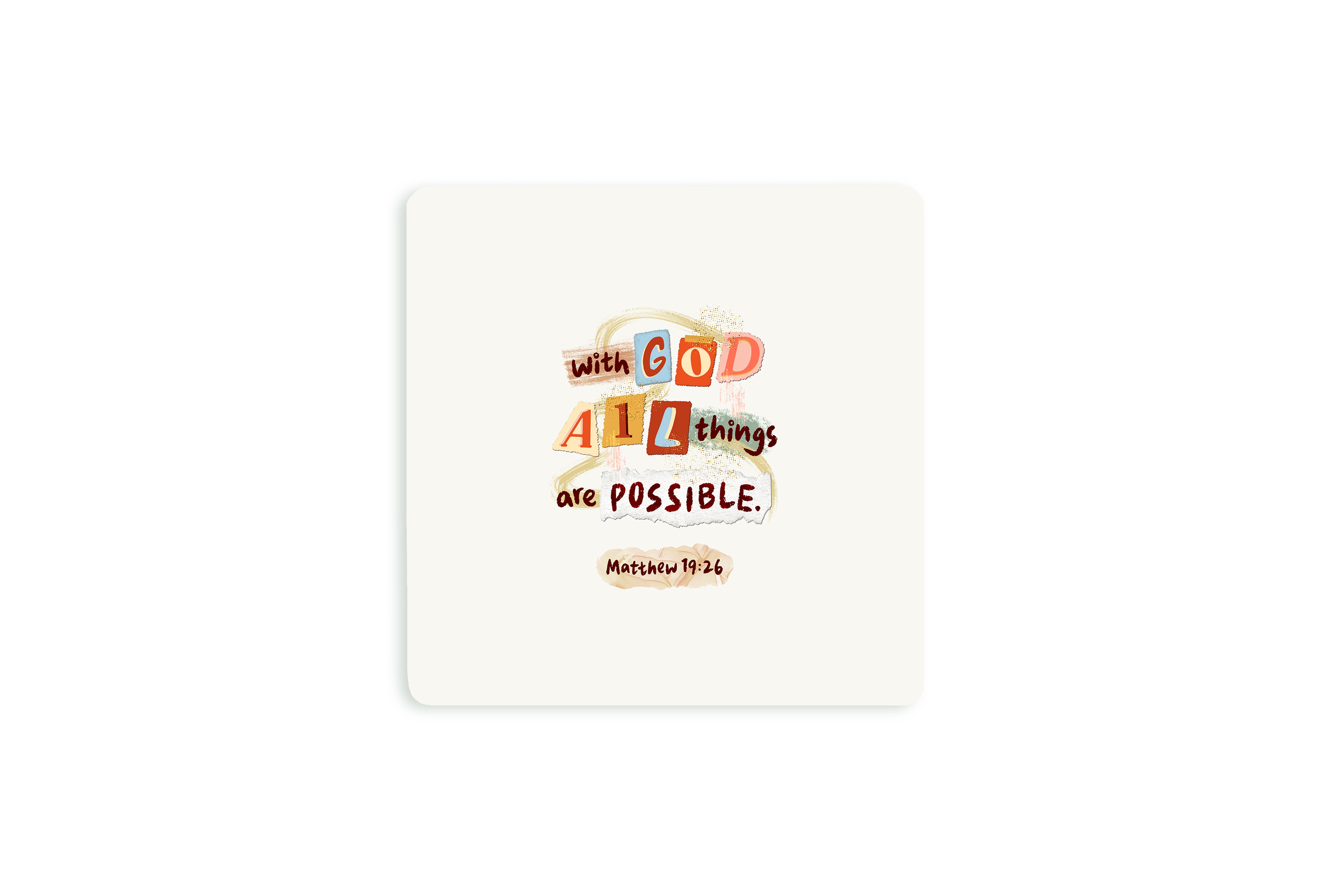 All Things Are Possible Christian wooden coaster by Void To Light.