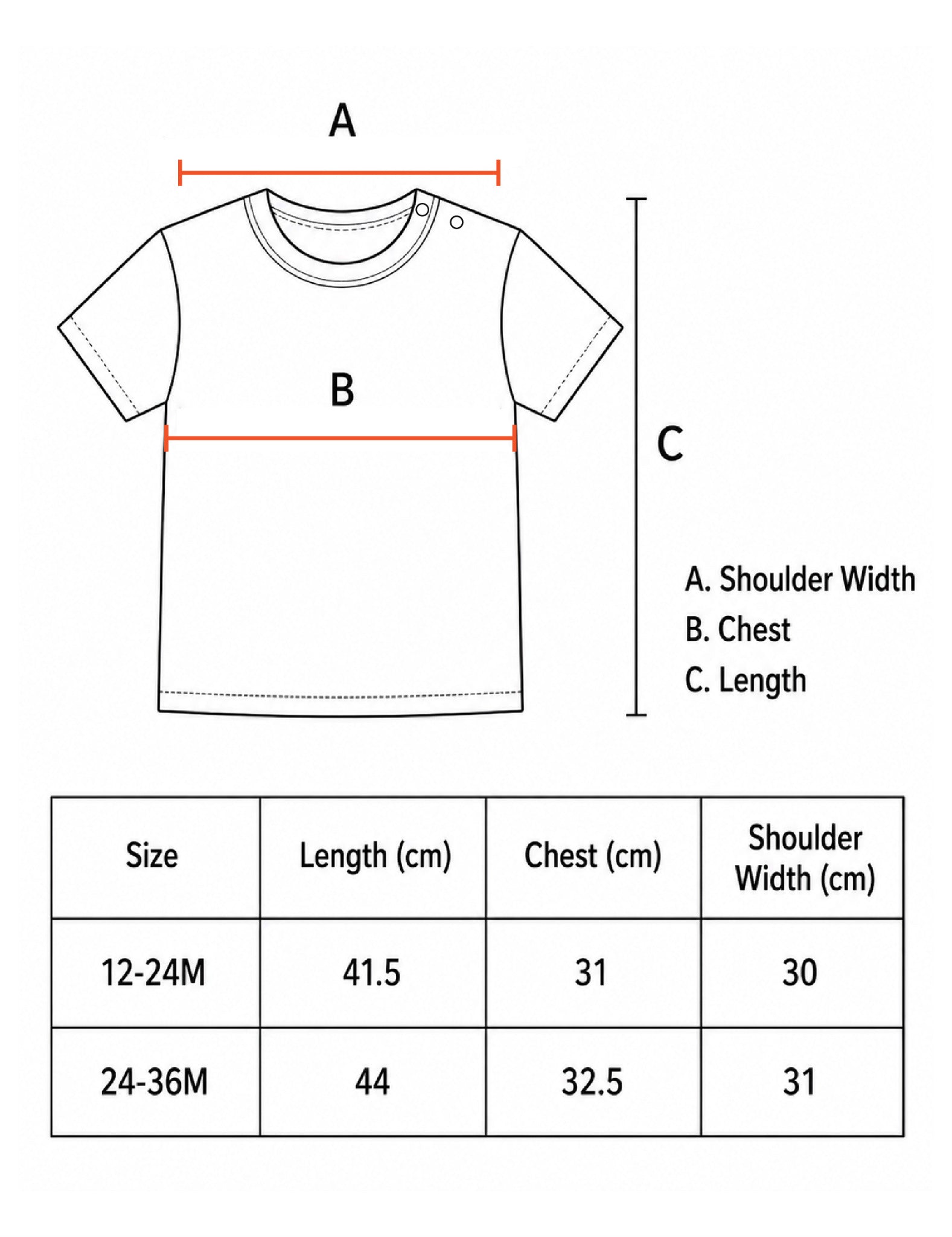 Ambulance to the Rescue kids T-shirt size chart