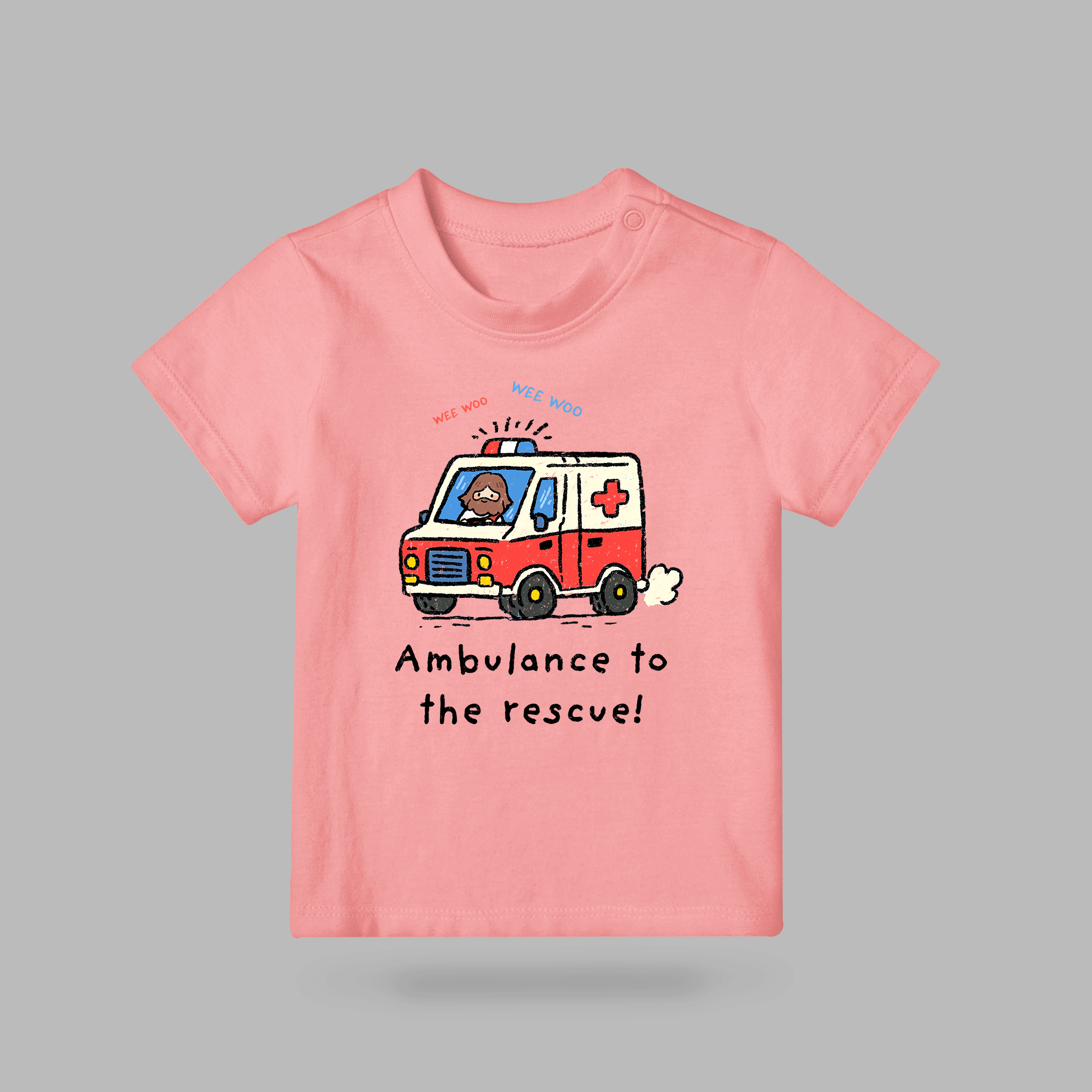 Pink Ambulance to the Rescue Paramedic Jesus kids T-shirt
