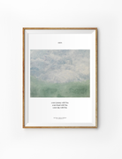 Inspirational Christian poster showcasing a serene watercolor scene, encouraging viewers to embrace new beginnings and a renewed relationship with God.