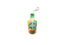 Armor of God Hand Sanitizer plushie keychain with green bottle-inspired design and clip.