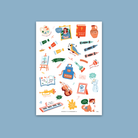 Art Stickers Sticker Sheet with transparent background featuring faith-inspired creative designs like “The Maker,” “Dance with Joy,” and “God’s Masterpiece” by The Commandment Co.