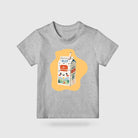 Grey Be Strong Milk kids T-shirt with Be Strong milk carton design