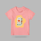 Pink Be Strong Milk kids T-shirt with cheerful milk carton graphic