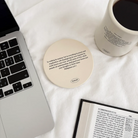 Christian ceramic coaster with Philippians 4:6-7 Bible verse design