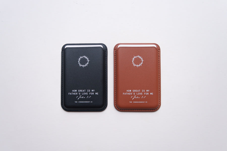 Black and Brown Leather Magsafe Wallets side by side