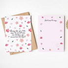 ChezHemdi A6 floral postcard featuring pink flower design