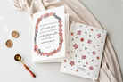 ChezHemdi floral greeting card with ‘Be Strong and Courageous’ verse – Christian encouragement stationery from The Commandment Co